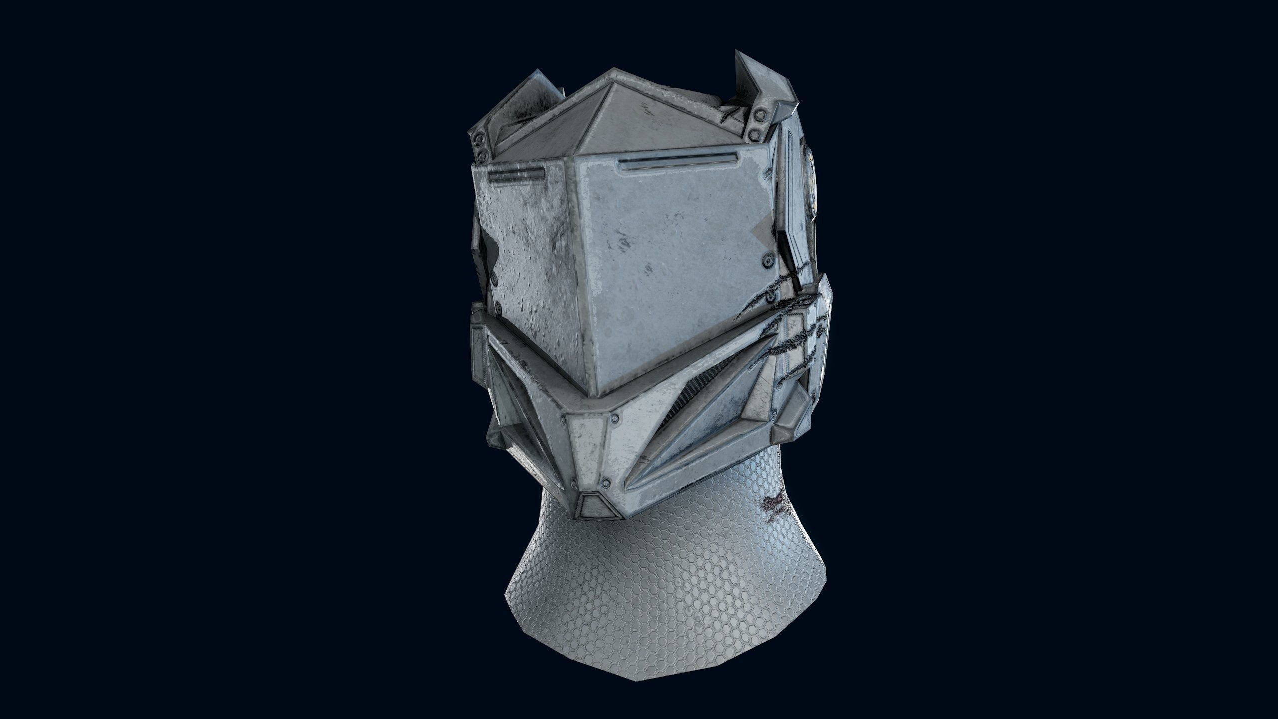 Sci-Fi Helmet Low-poly 3D model_7