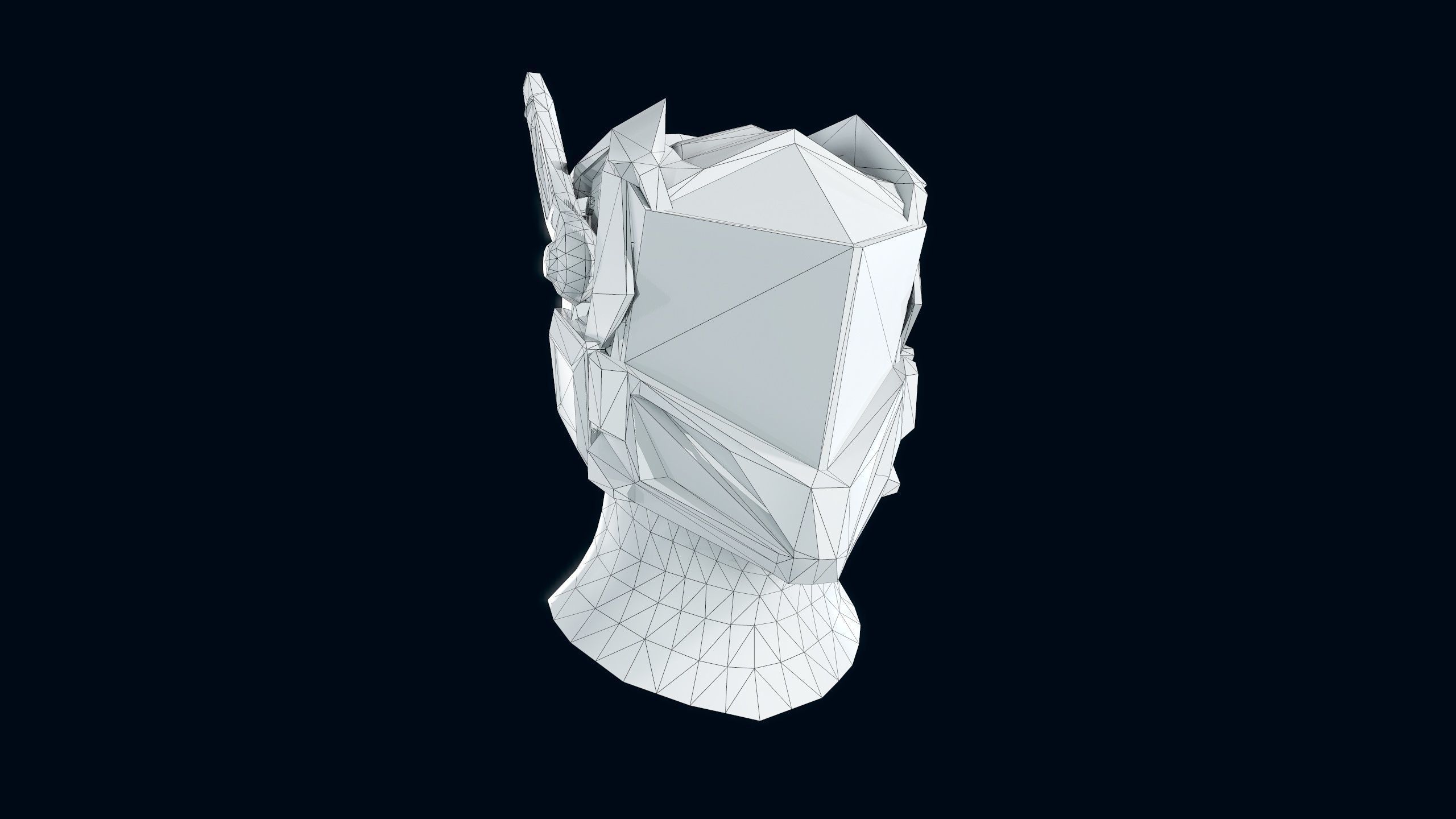 Sci-Fi Helmet Low-poly 3D model_10