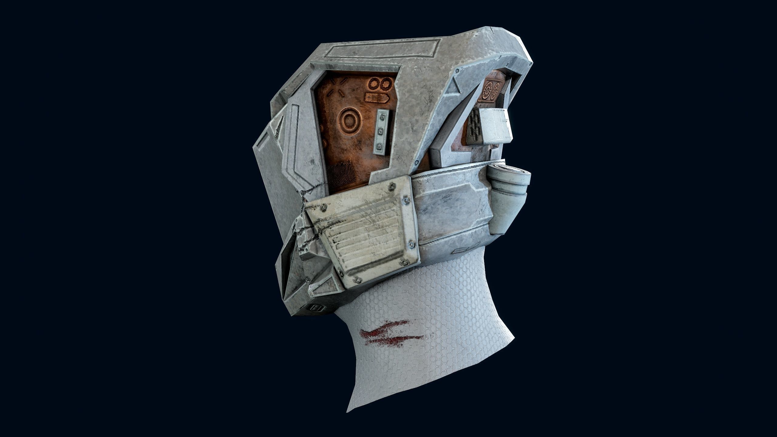 Sci-Fi Helmet Low-poly 3D model_13