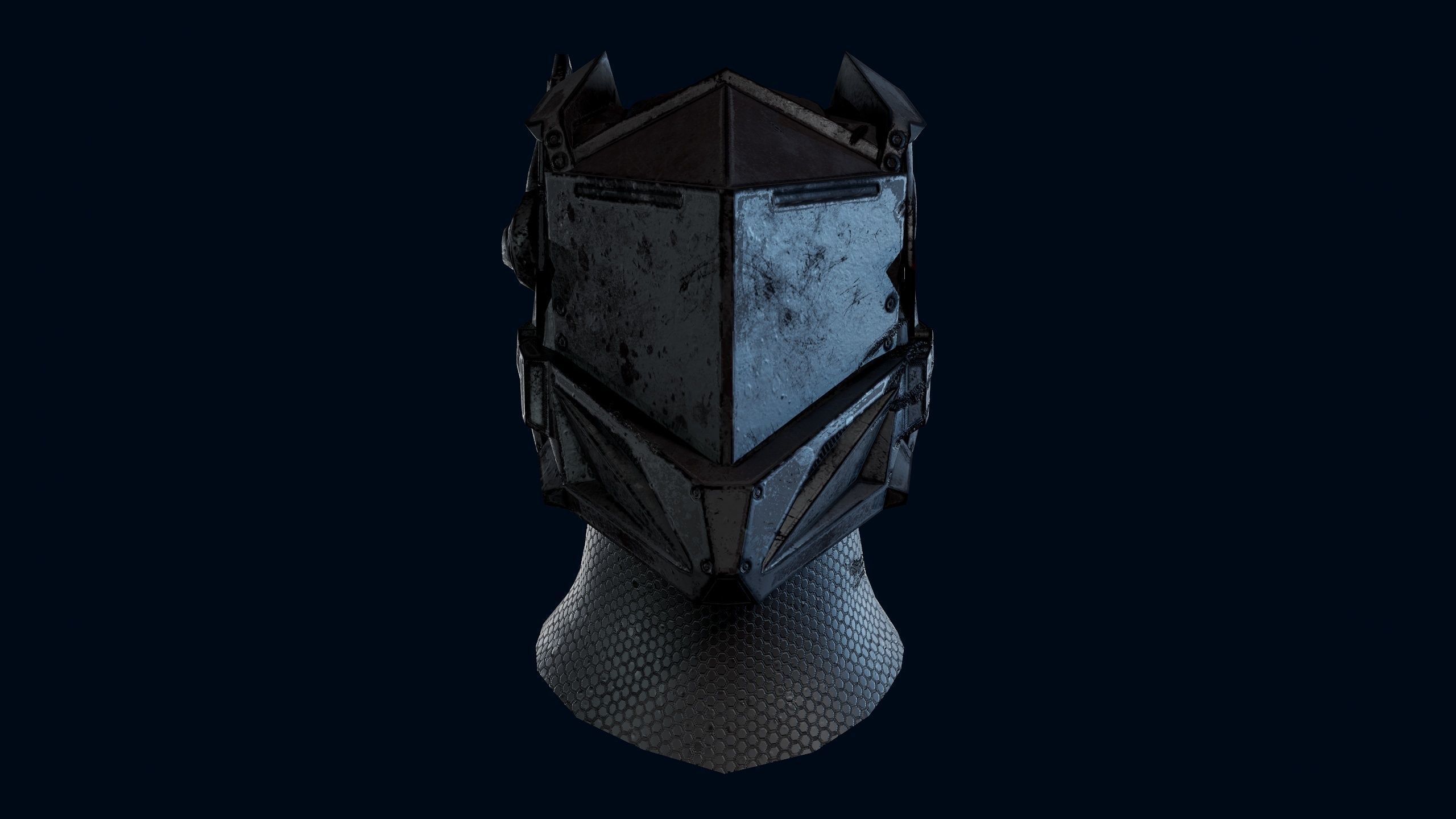 Sci-Fi Helmet Low-poly 3D model_8