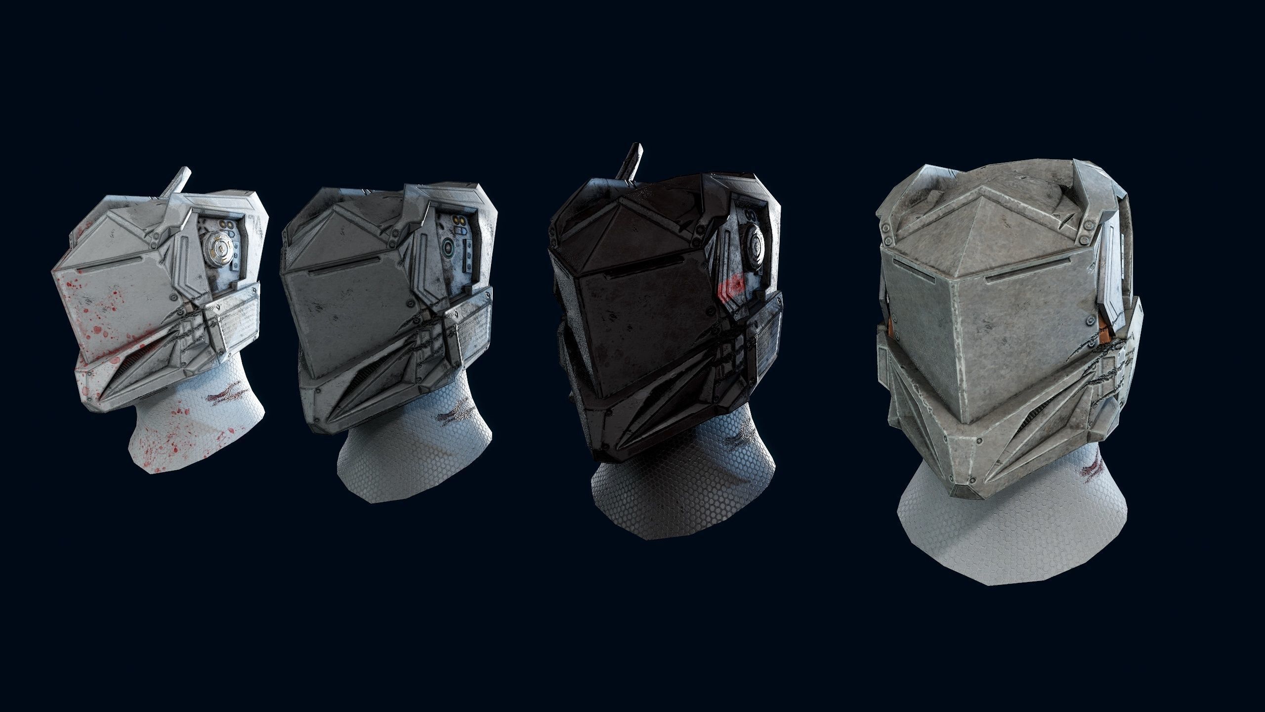 Sci-Fi Helmet Low-poly 3D model_3