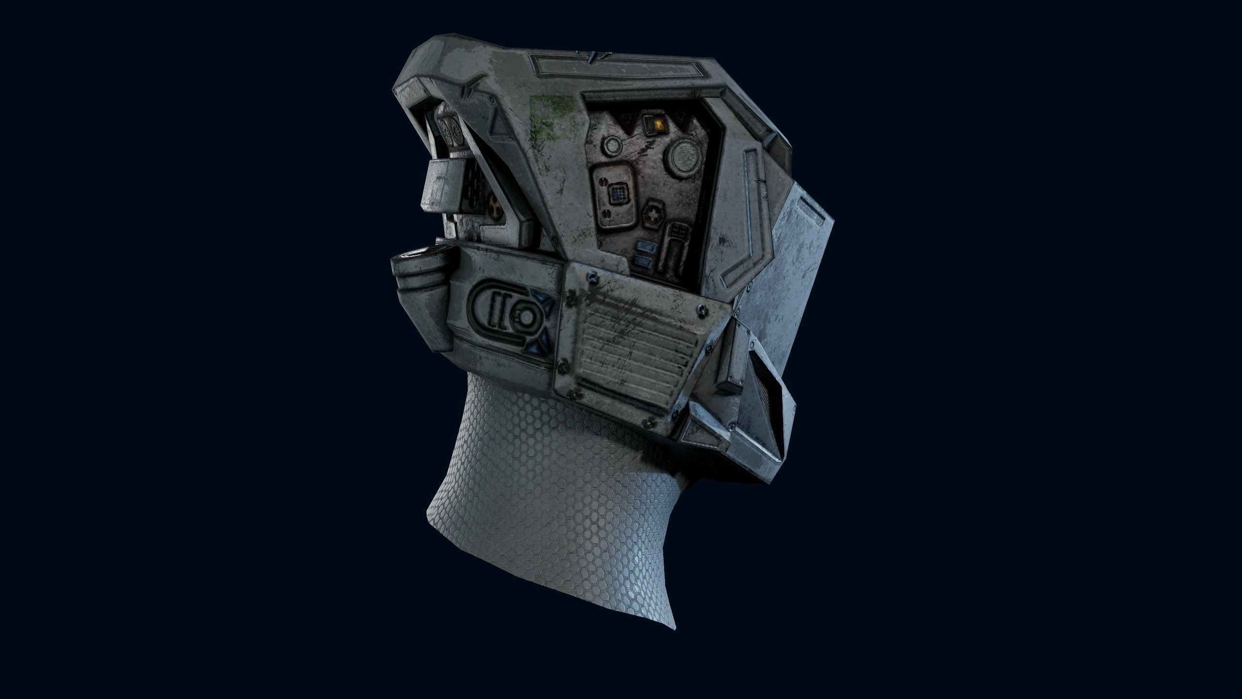 Sci-Fi Helmet Low-poly 3D model_12