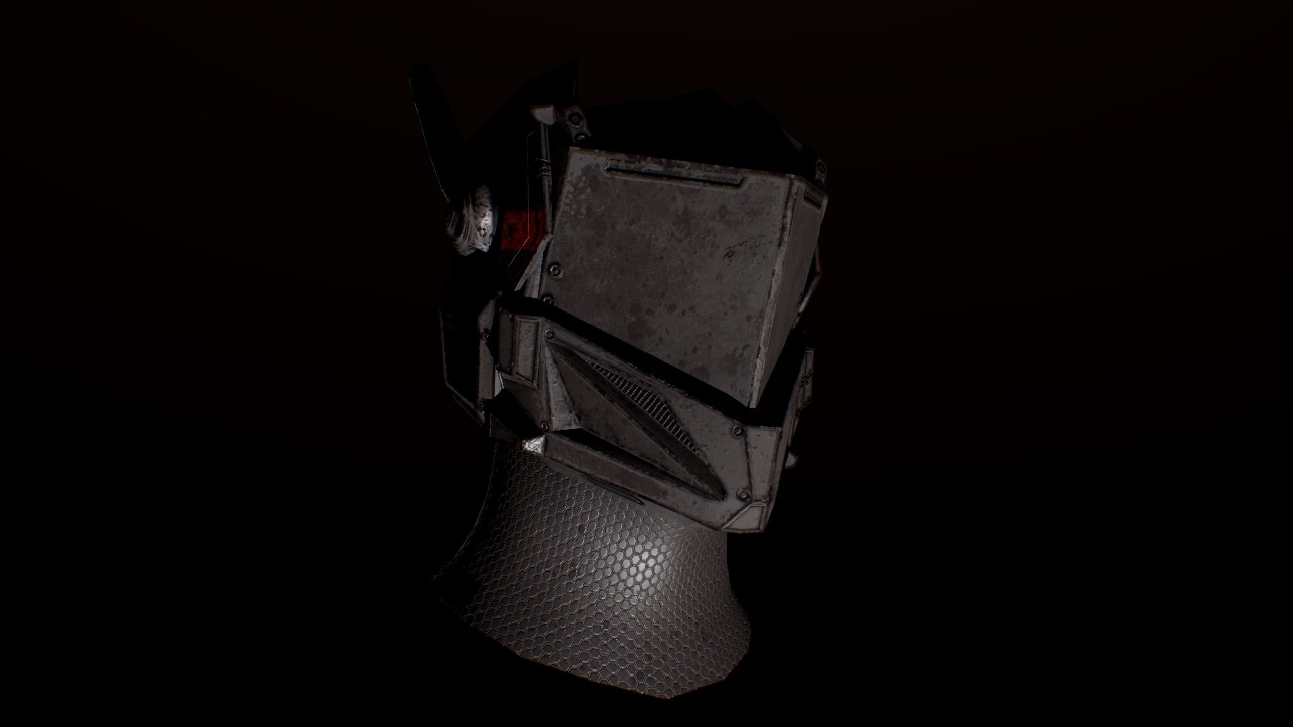 Sci-Fi Helmet Low-poly 3D model_15