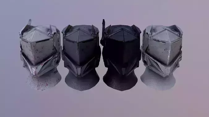 Sci-Fi Helmet Low-poly 3D model