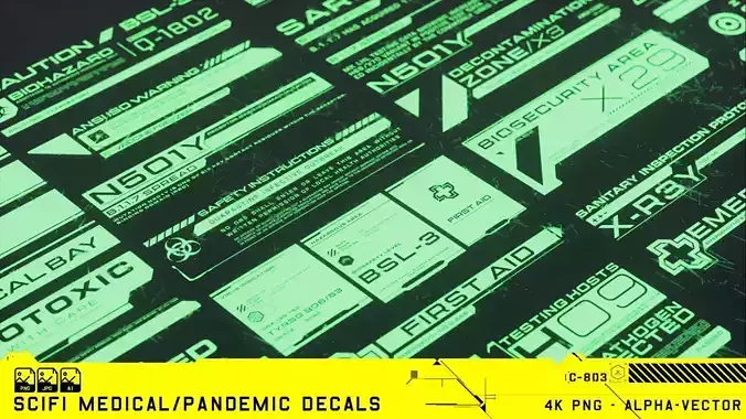 SCIFI MEDICAL-PANDEMIC DECALS  Texture