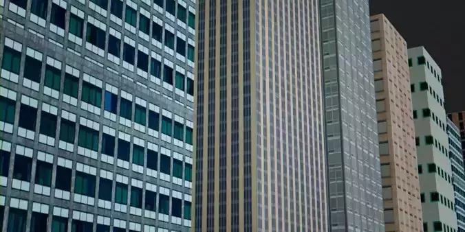 Ultra Low Poly 3D Buildings Low-poly 3D model