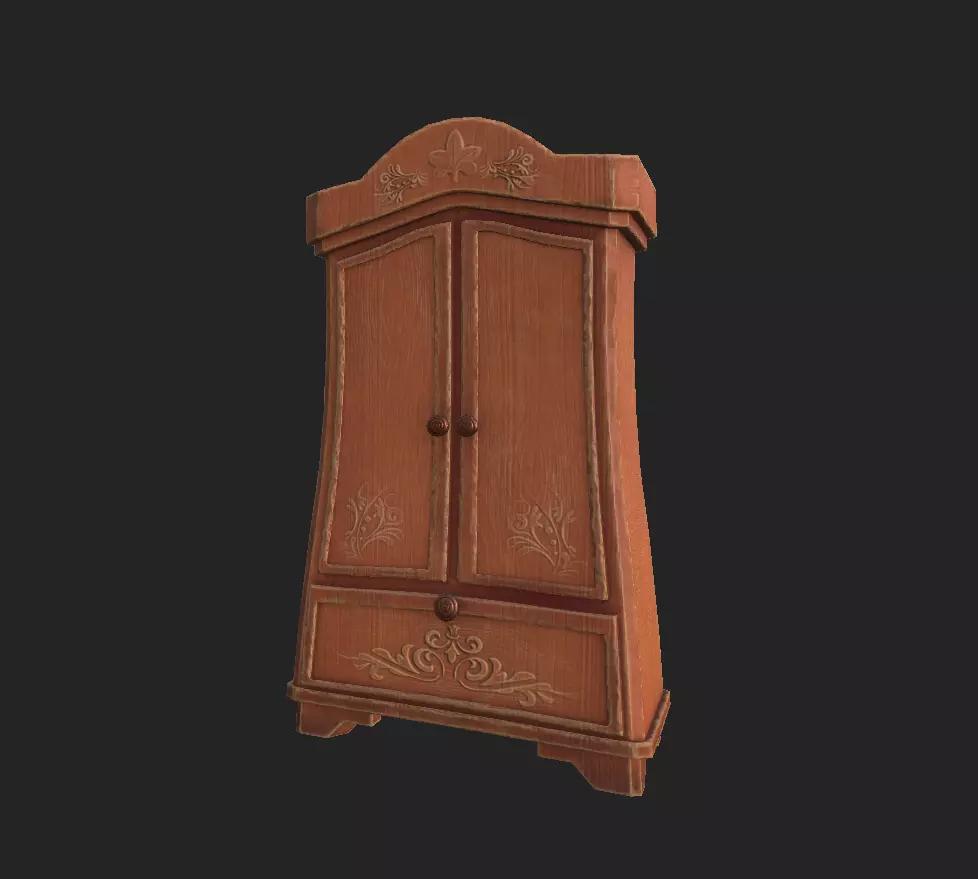 Wardrobe cartoon Free low-poly 3D model