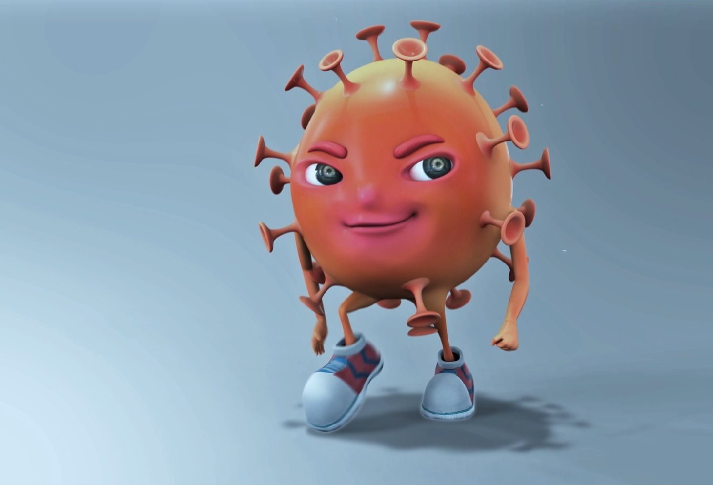 Corona Virus Low-poly 3D model_3