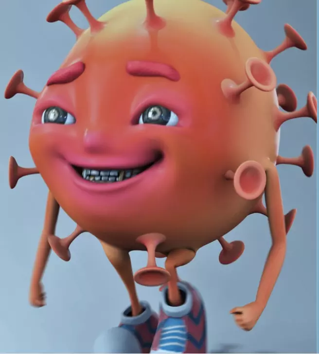 Corona Virus Low-poly 3D model_0