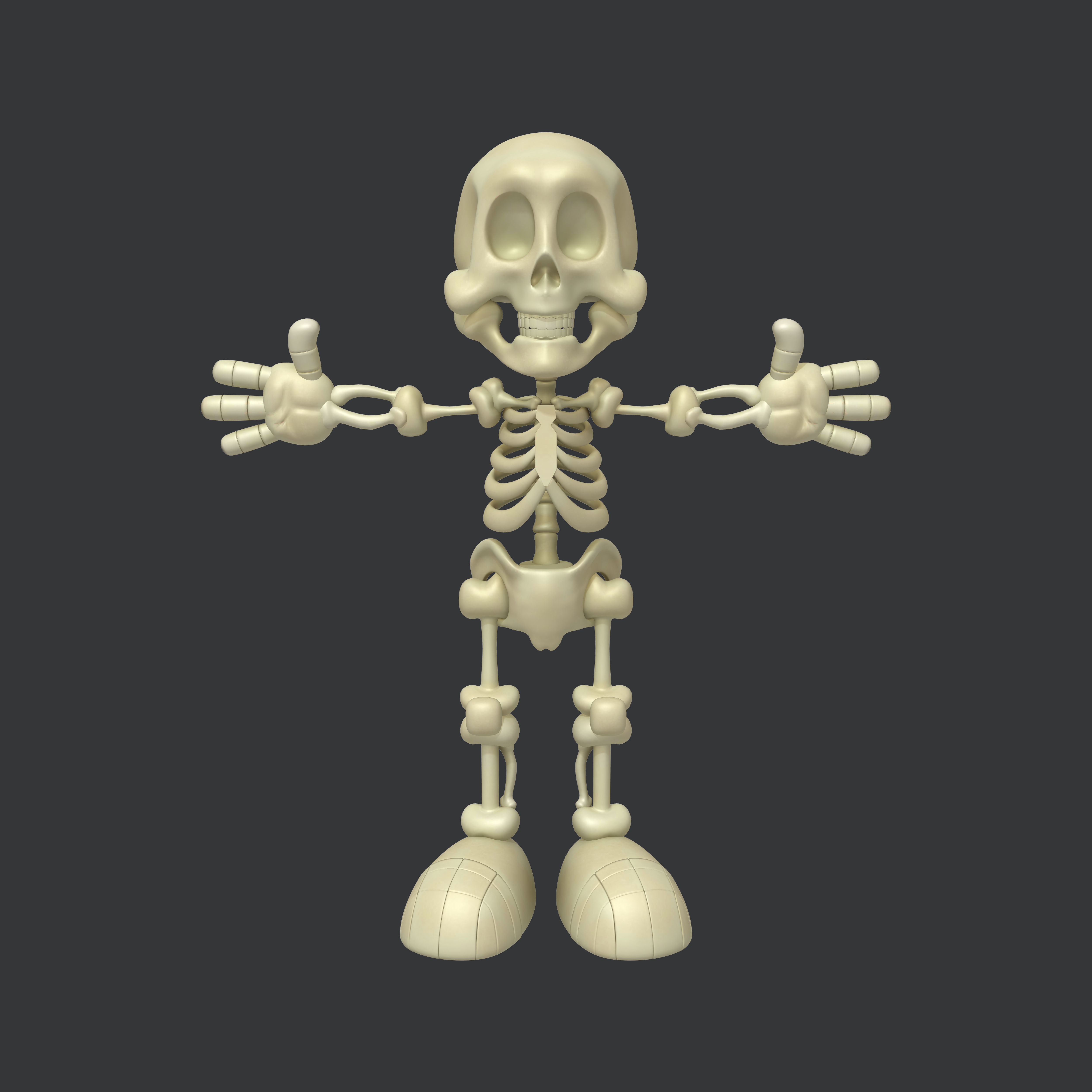 Skeleton Cartoon 3D model_1