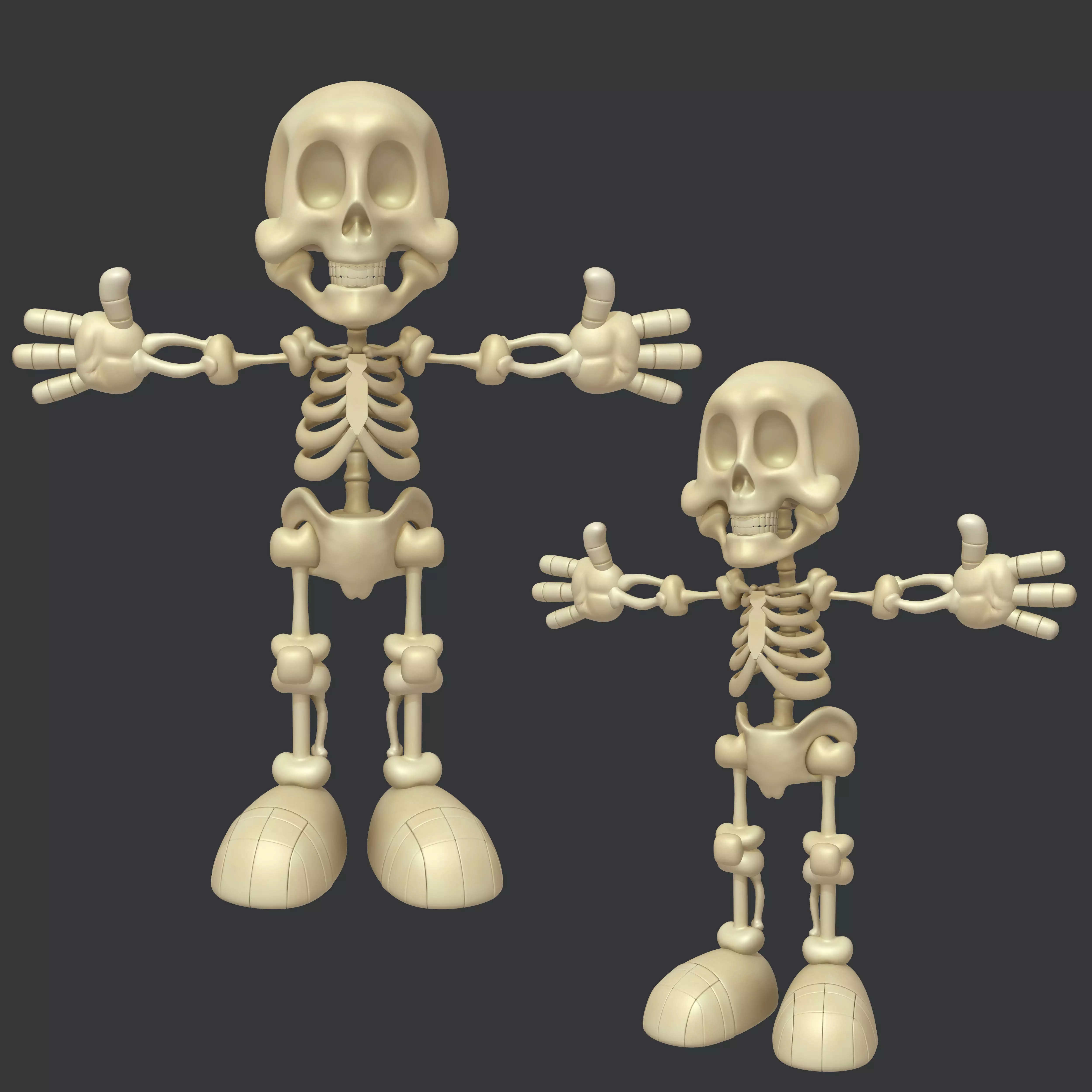 Skeleton Cartoon 3D model_0