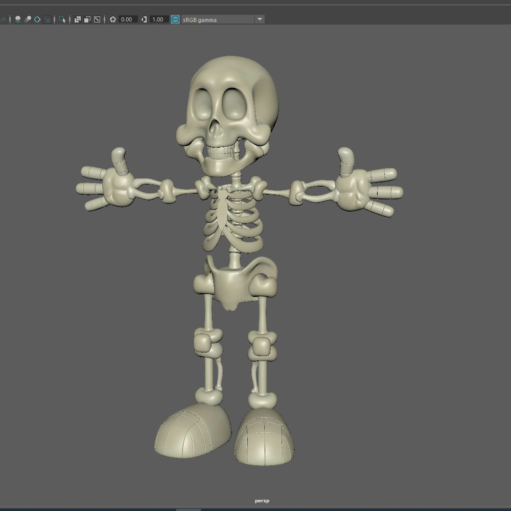 Skeleton Cartoon 3D model_16