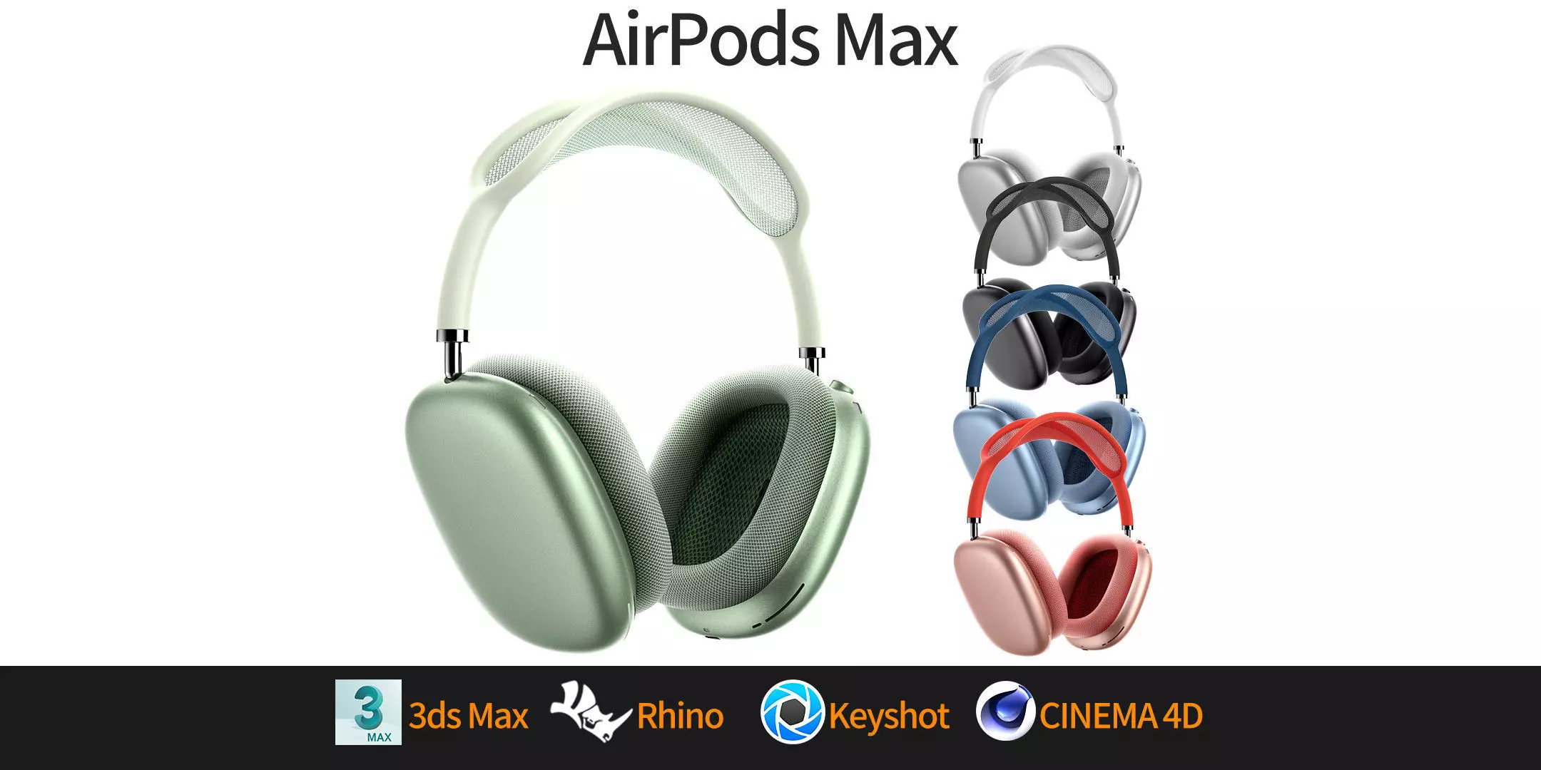 Apple AirPods Max 3D model - Rhino modeling 3D model_0