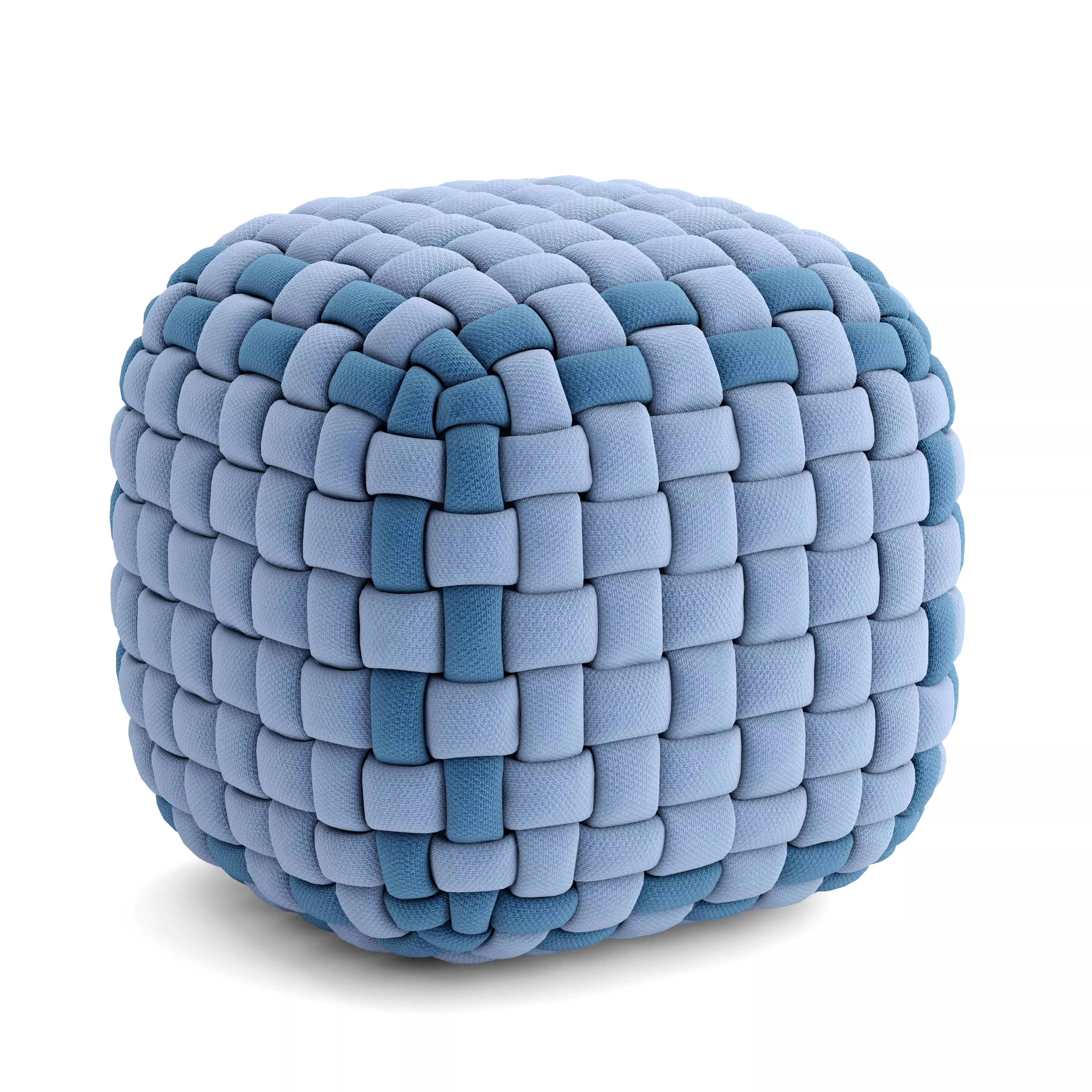 Pouf fabric and velvet 3D model_0