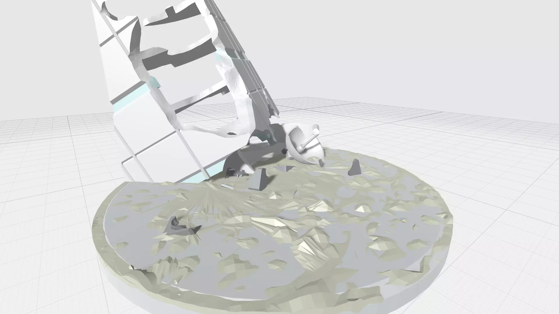 -MBS01F-AM Mecha Battle Scene 01 Building Aftermath 3D print model