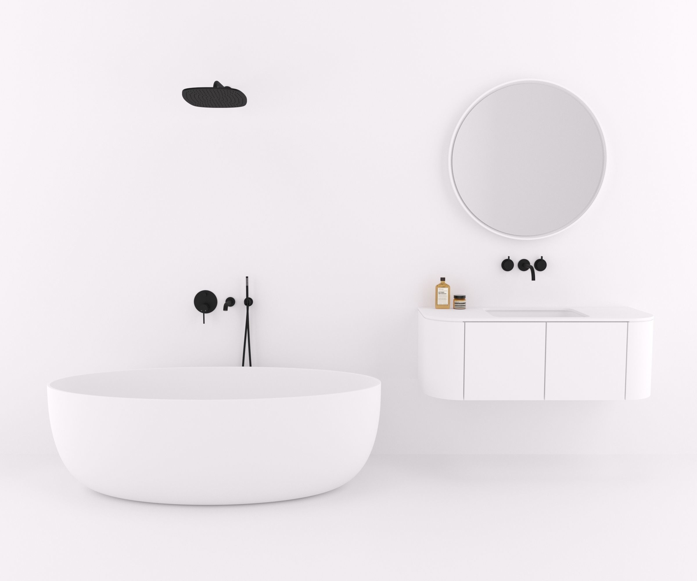 Model Set 05 Bathroom Bathtub Faucet Basin and Toilet 3D model_4
