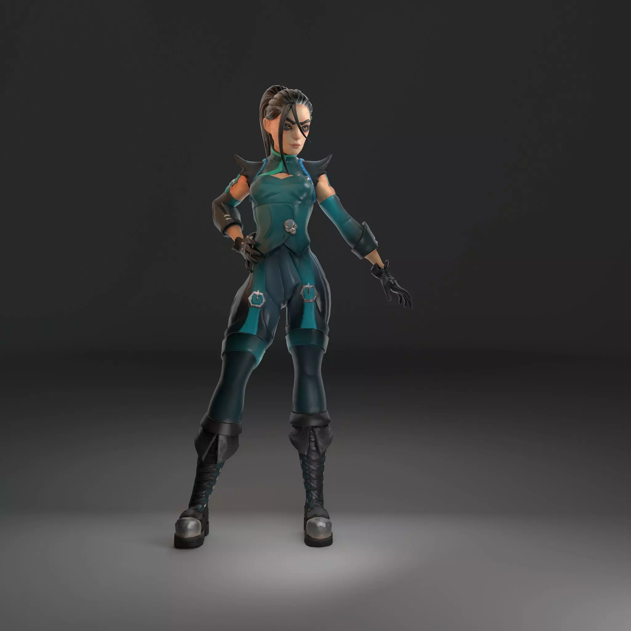 Witch female character Free low-poly 3D model