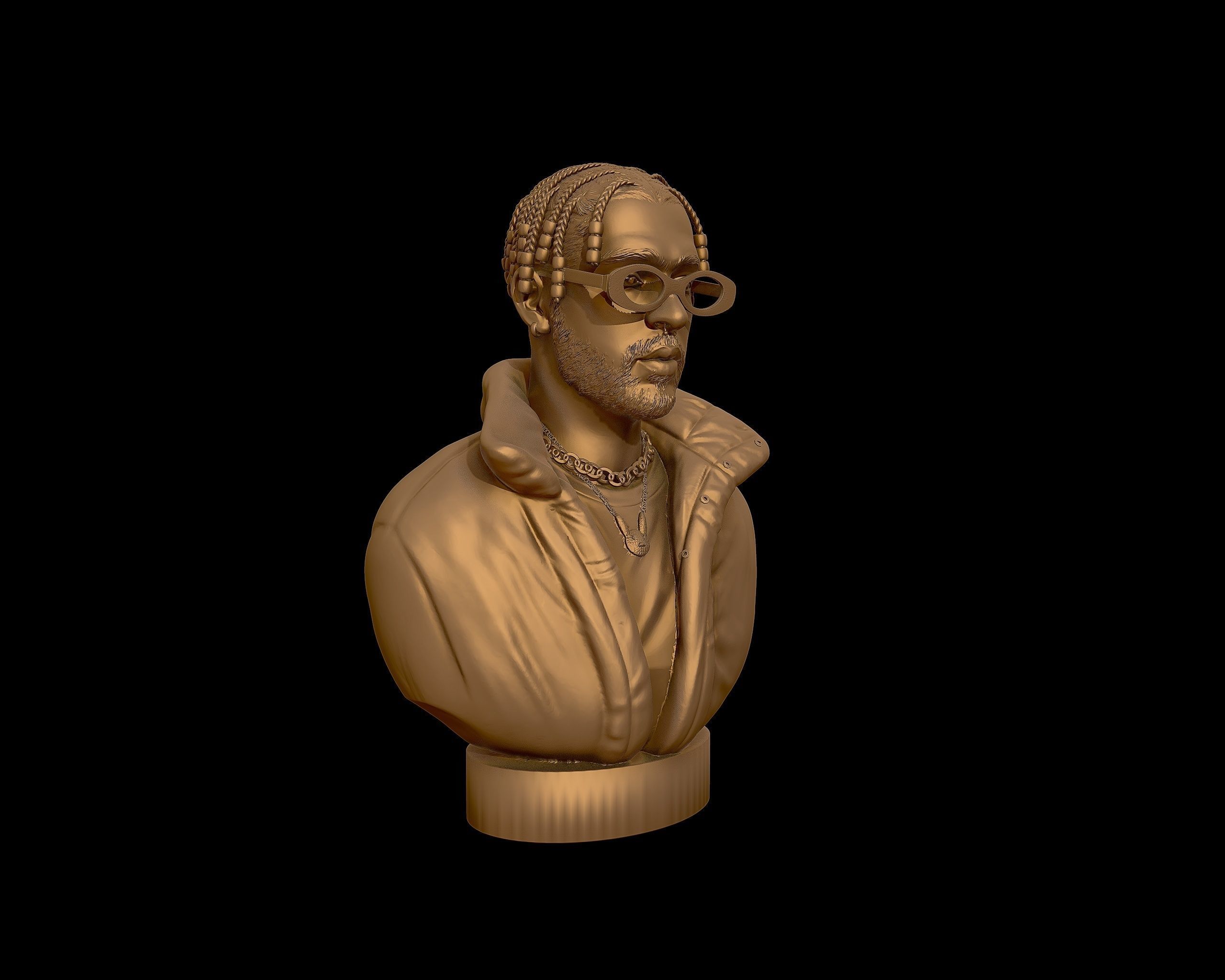 Bad Bunny 3D portrait Model 3D print model_30