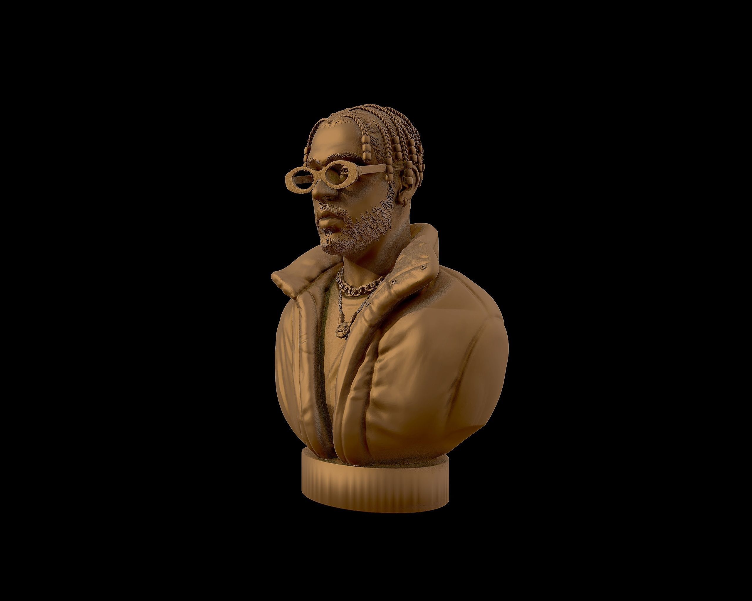 Bad Bunny 3D portrait Model 3D print model_22