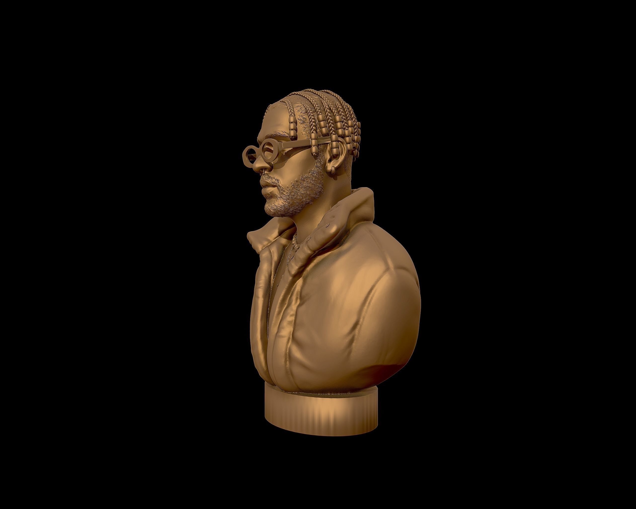 Bad Bunny 3D portrait Model 3D print model_23