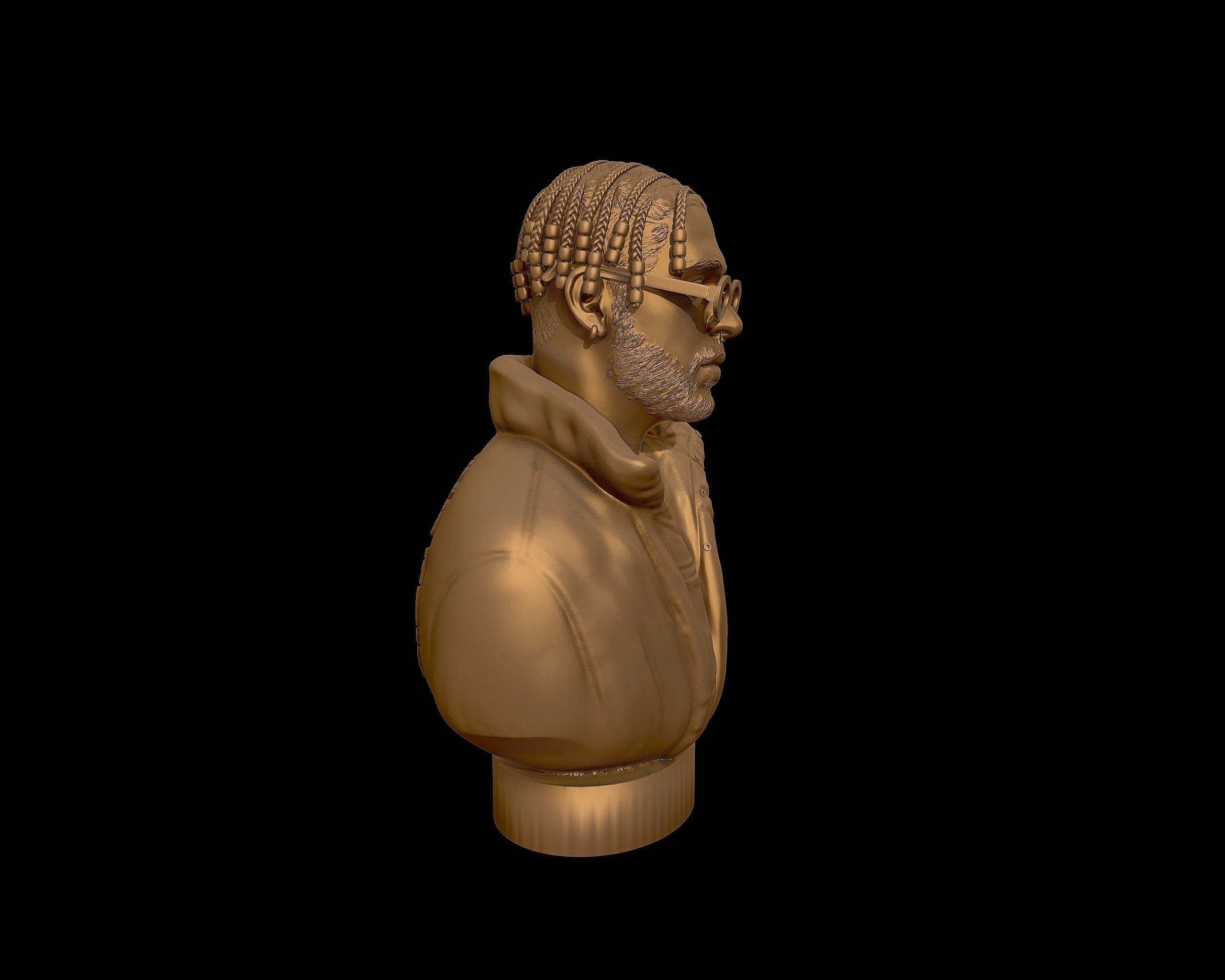 Bad Bunny 3D portrait Model 3D print model_29