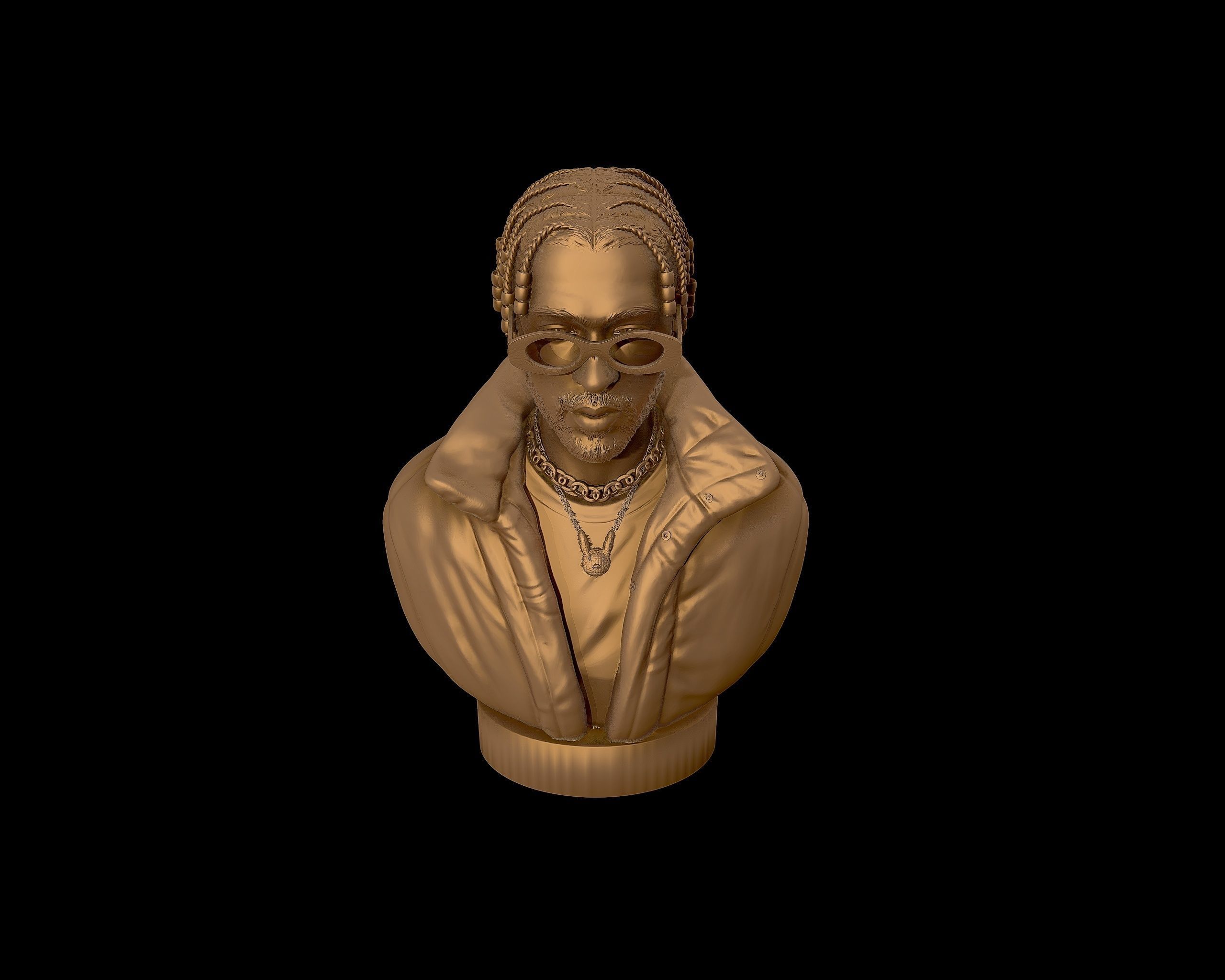 Bad Bunny 3D portrait Model 3D print model_32