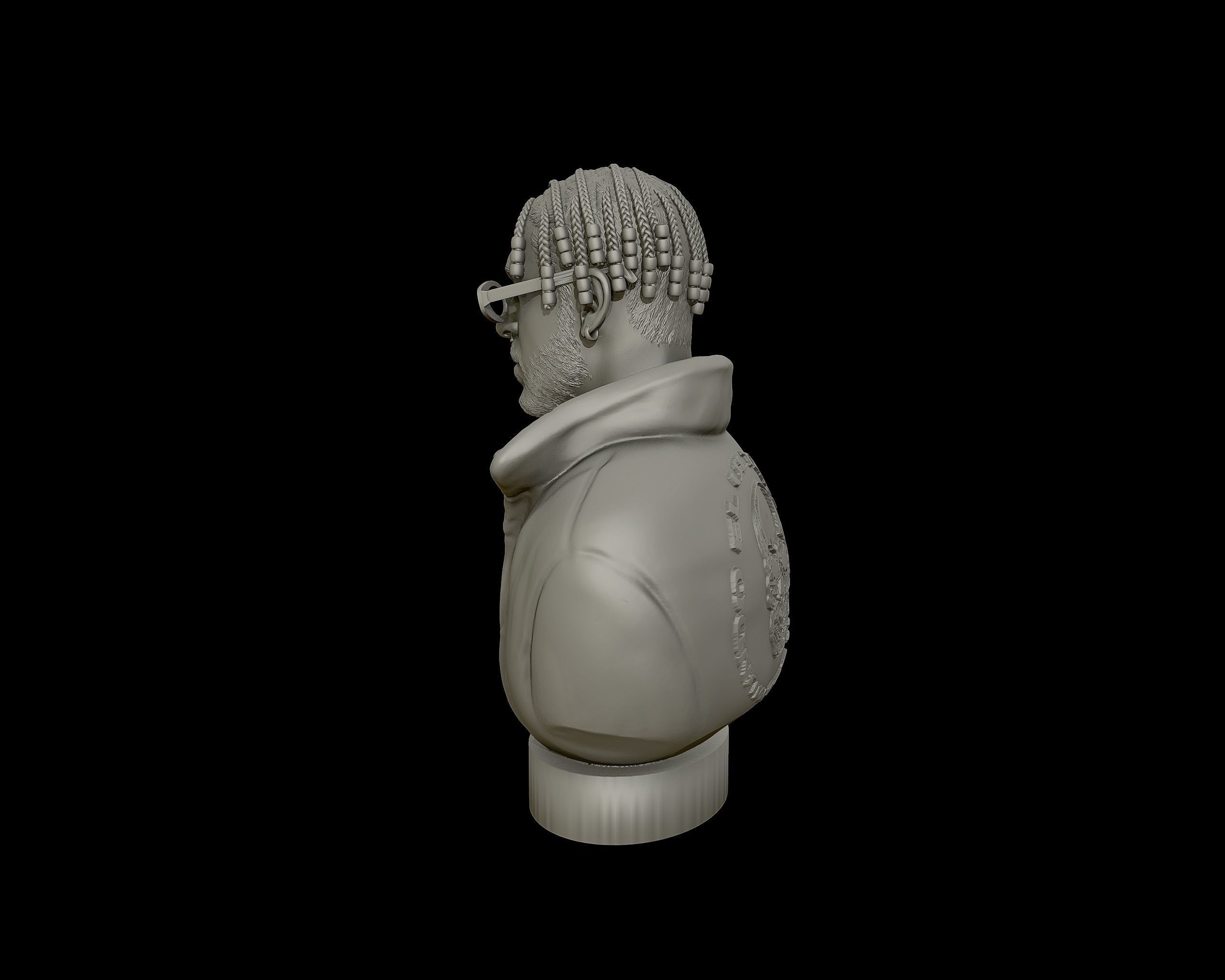 Bad Bunny 3D portrait Model 3D print model_13