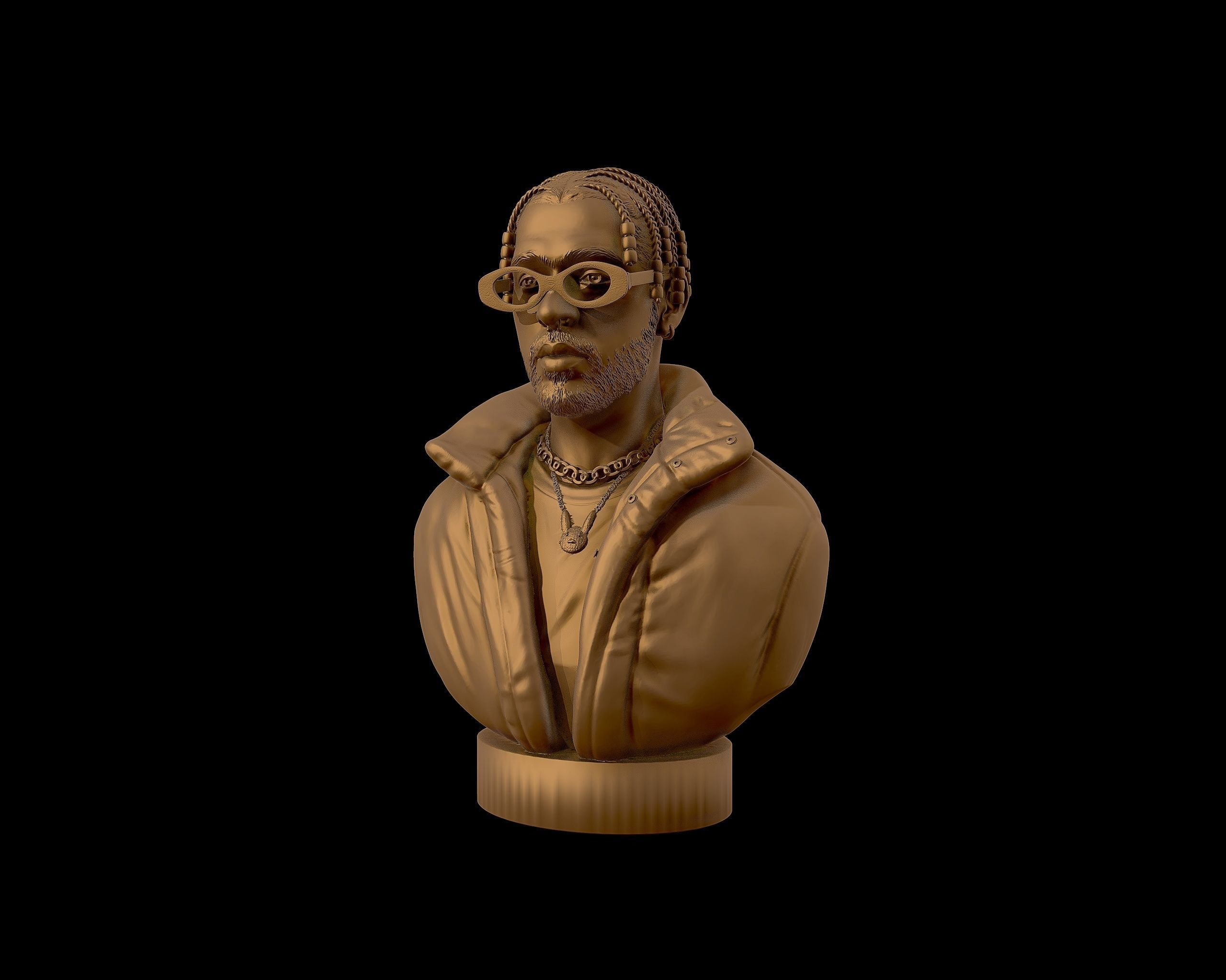Bad Bunny 3D portrait Model 3D print model_21