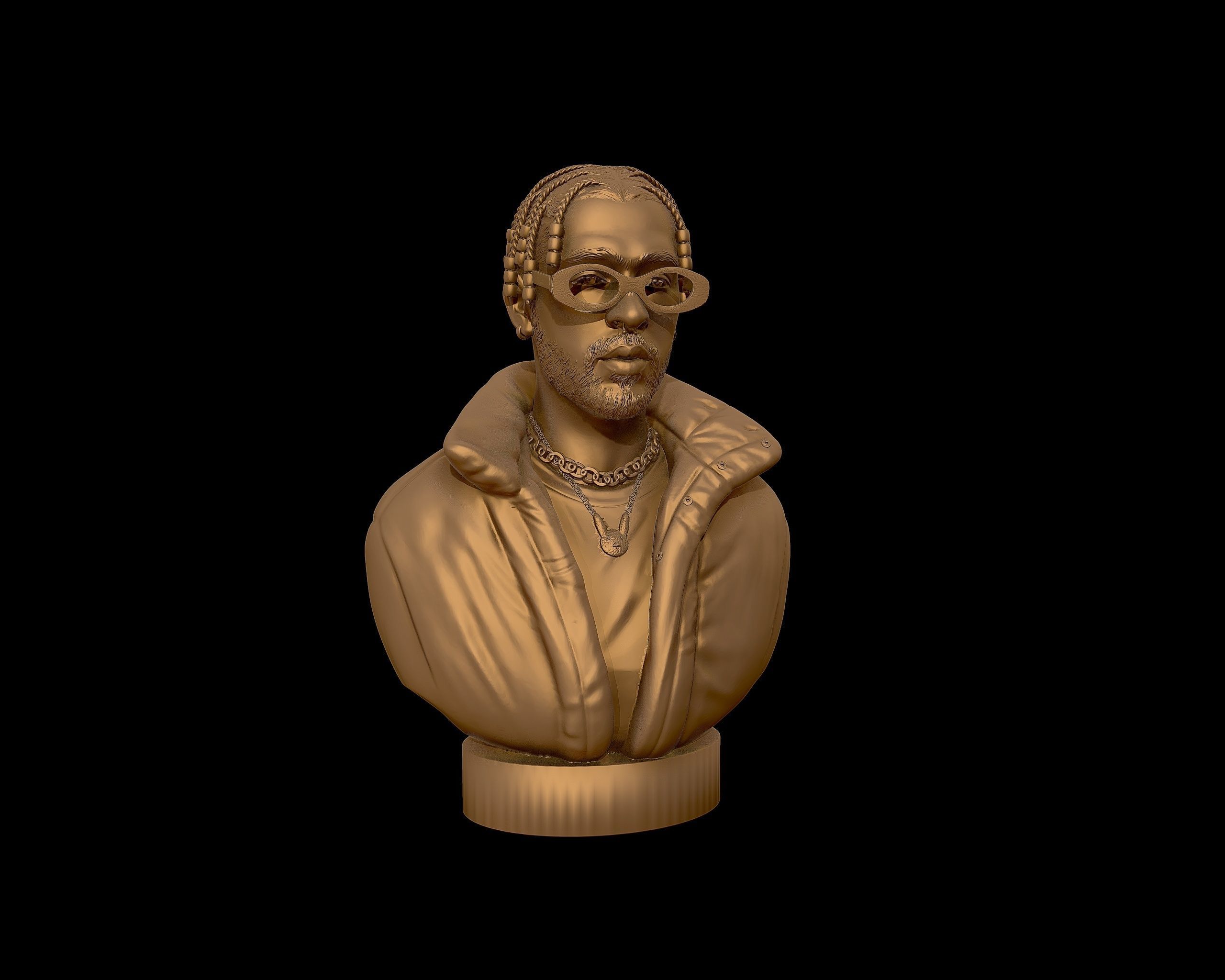 Bad Bunny 3D portrait Model 3D print model_31