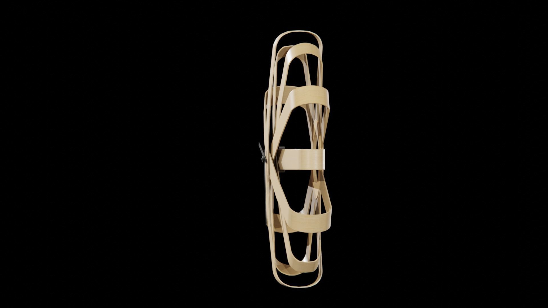 Umbra Ribbonwood Wall Clock wood vaneer Low-poly 3D model_14