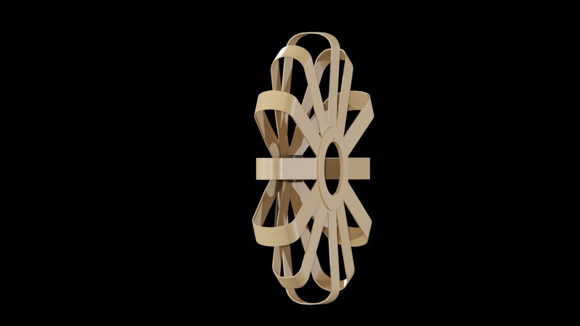 Umbra Ribbonwood Wall Clock wood vaneer Low-poly 3D model_12