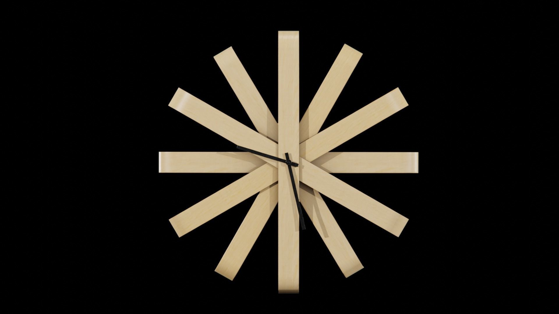 Umbra Ribbonwood Wall Clock wood vaneer Low-poly 3D model_9