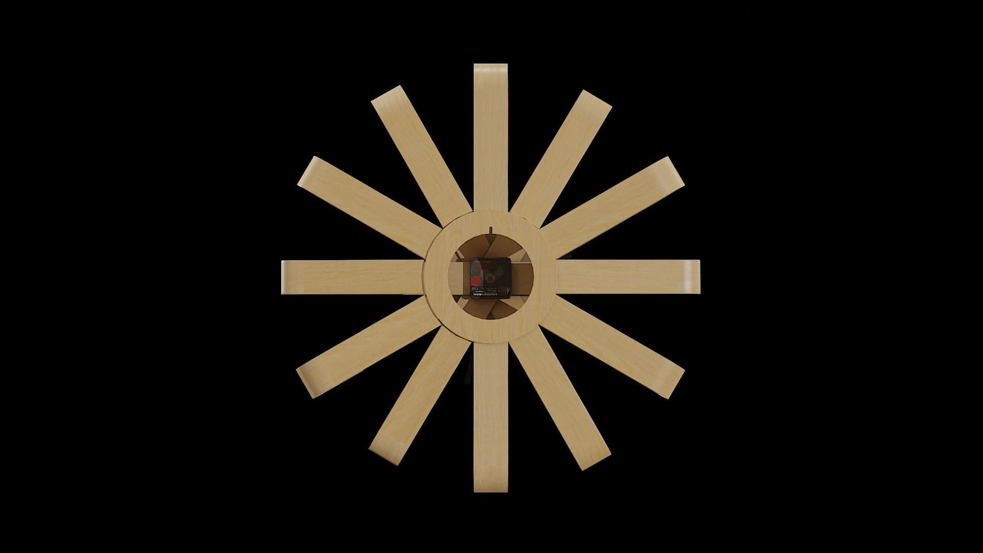 Umbra Ribbonwood Wall Clock wood vaneer Low-poly 3D model_8