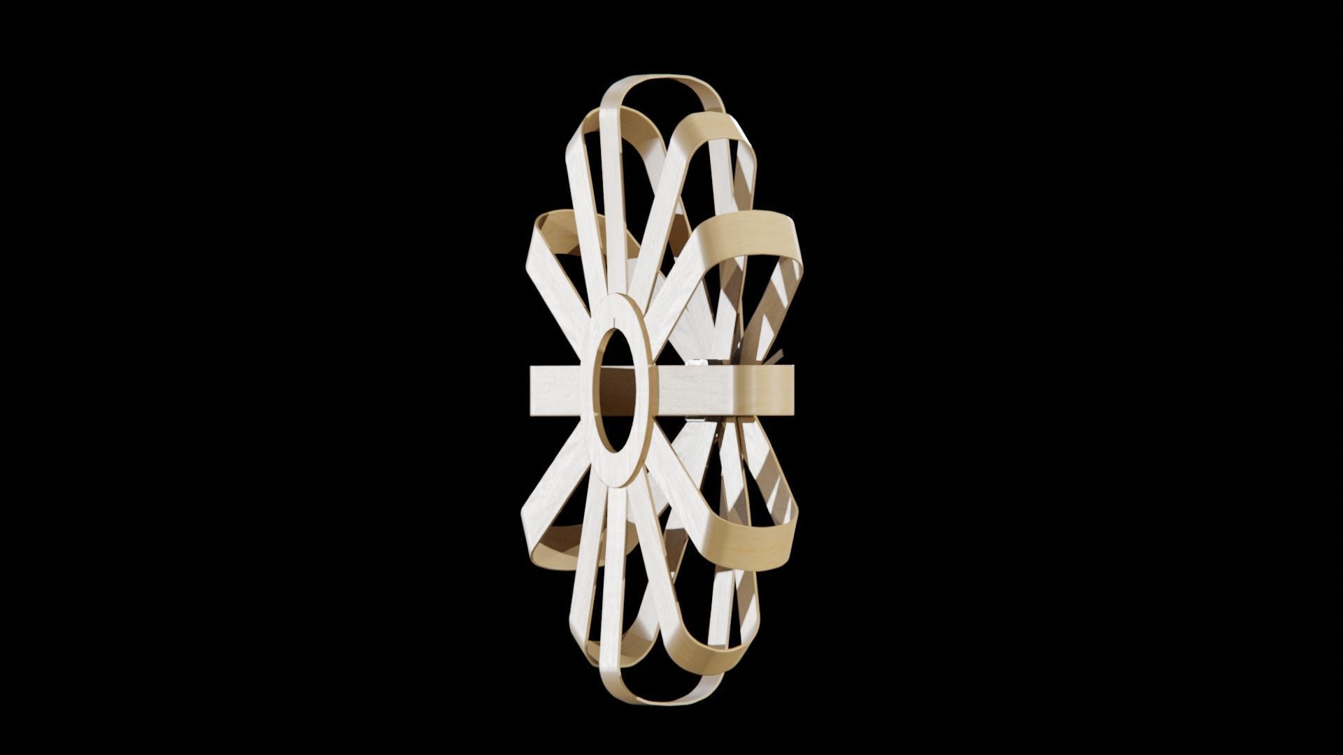 Umbra Ribbonwood Wall Clock wood vaneer Low-poly 3D model_17