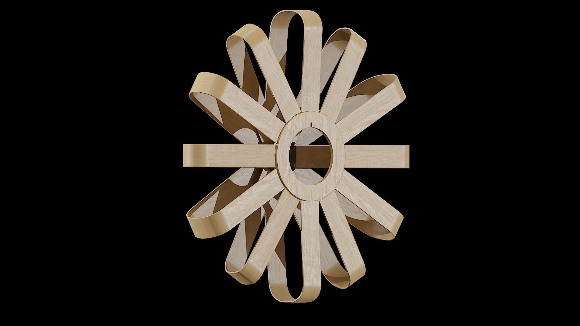 Umbra Ribbonwood Wall Clock wood vaneer Low-poly 3D model_3