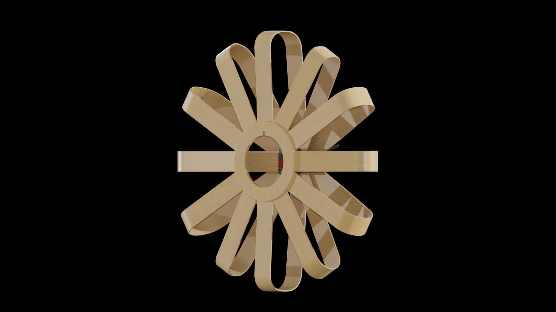 Umbra Ribbonwood Wall Clock wood vaneer Low-poly 3D model_18