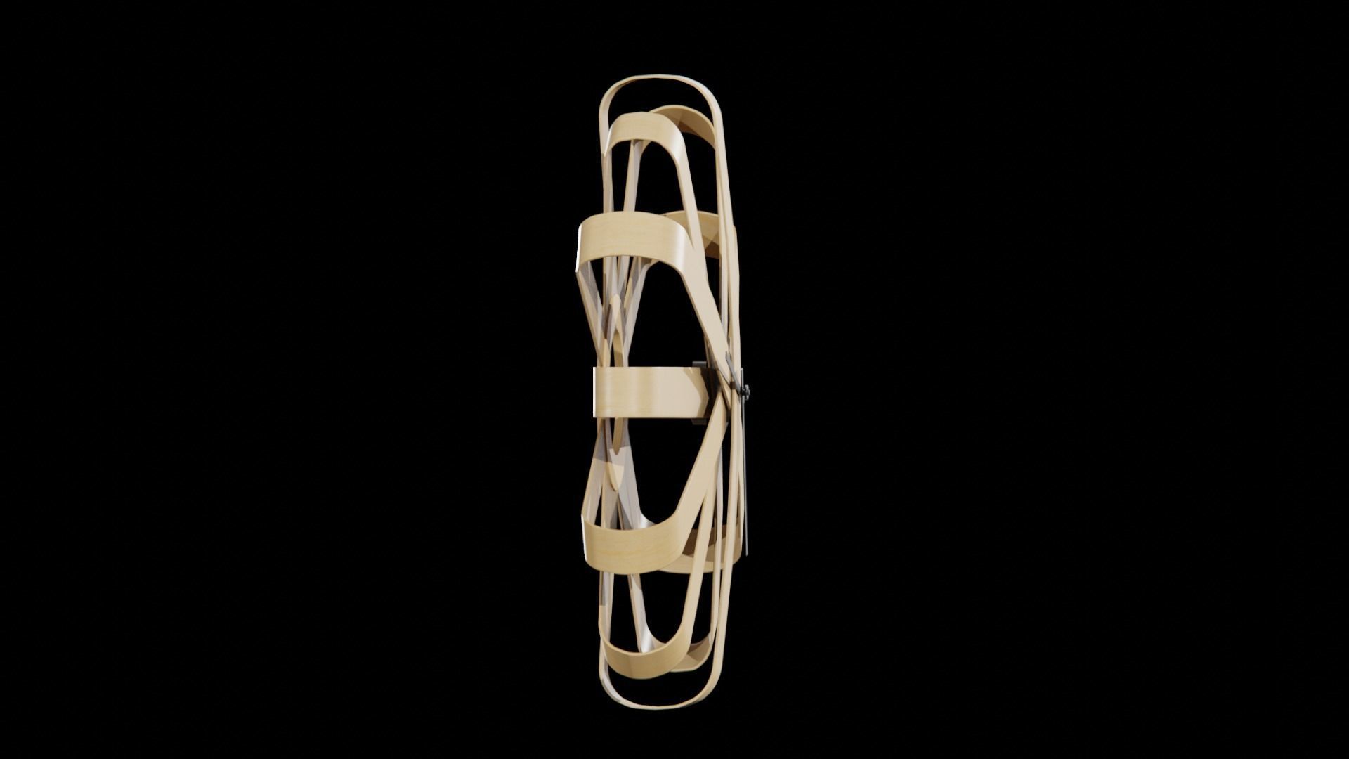 Umbra Ribbonwood Wall Clock wood vaneer Low-poly 3D model_16