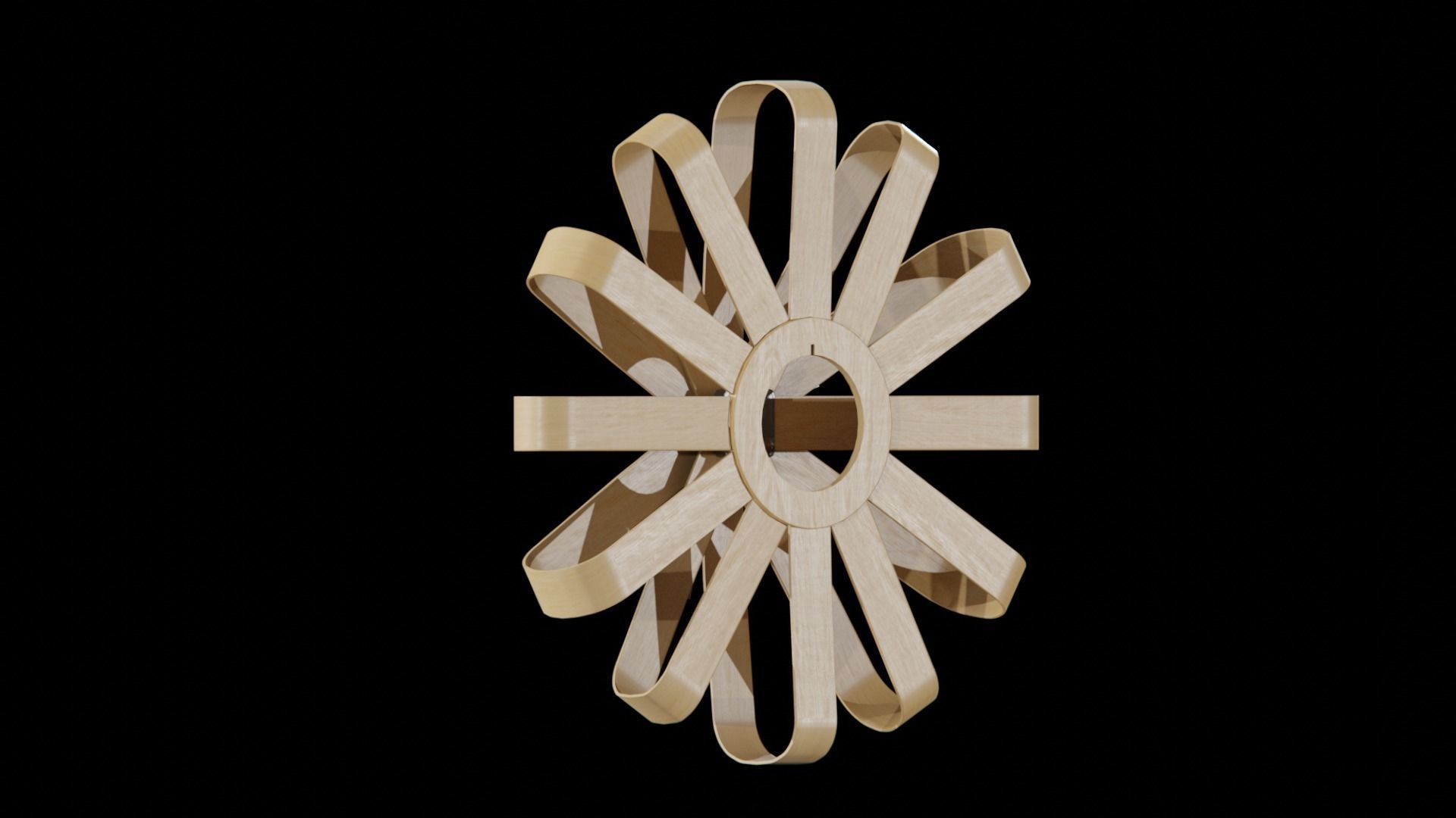 Umbra Ribbonwood Wall Clock wood vaneer Low-poly 3D model_10