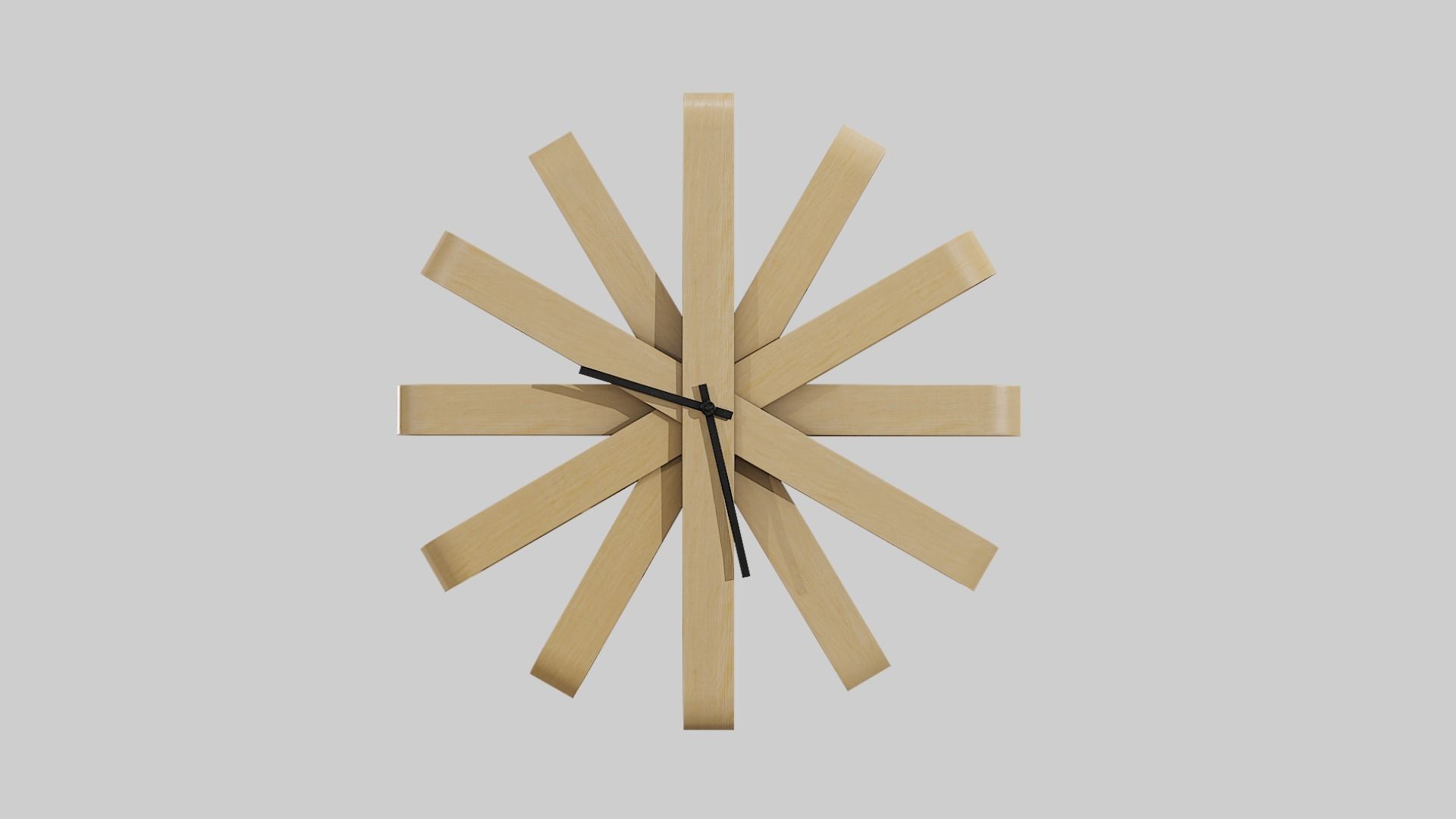 Umbra Ribbonwood Wall Clock wood vaneer Low-poly 3D model_6