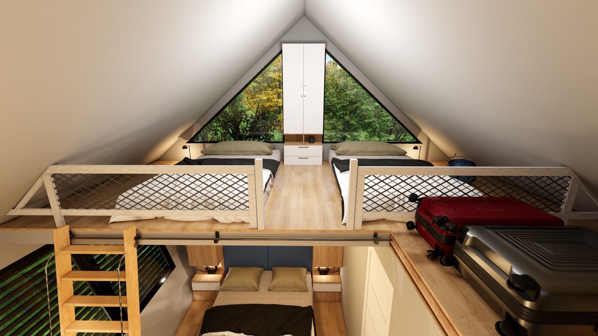 modern vacation residential house 3d model Low-poly 3D model_7