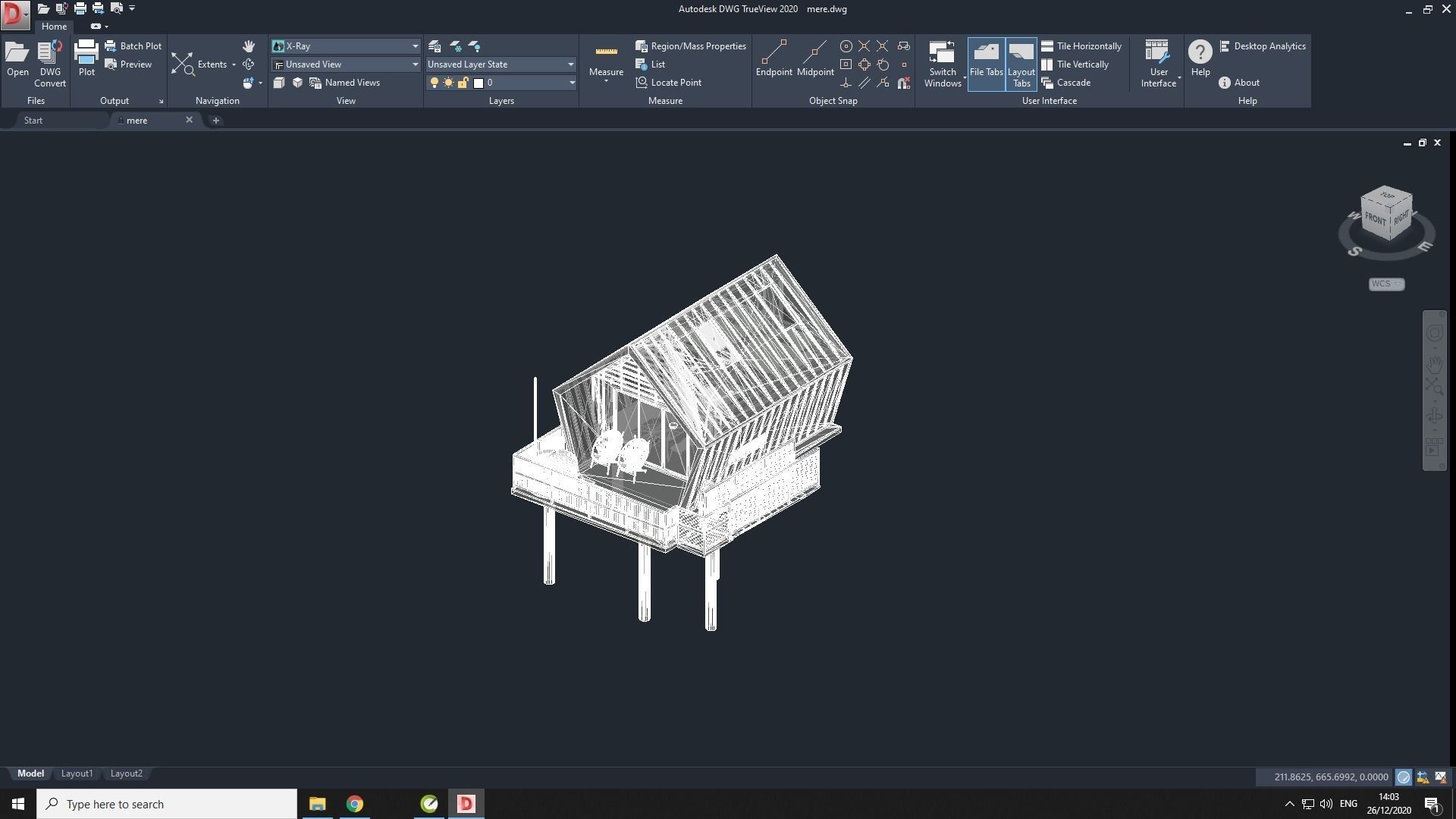 modern vacation residential house 3d model Low-poly 3D model_8