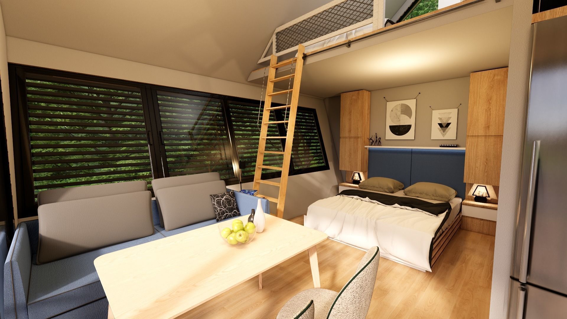 modern vacation residential house 3d model Low-poly 3D model_12