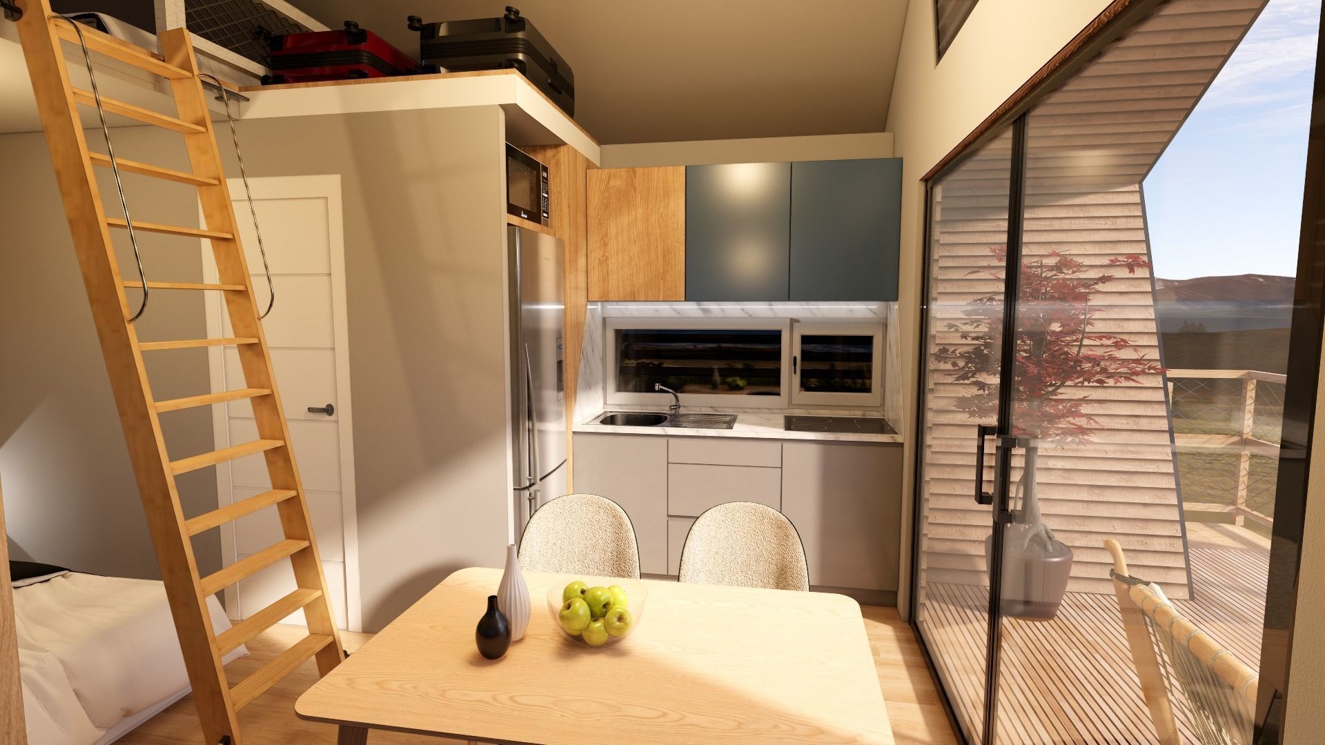 modern vacation residential house 3d model Low-poly 3D model_4