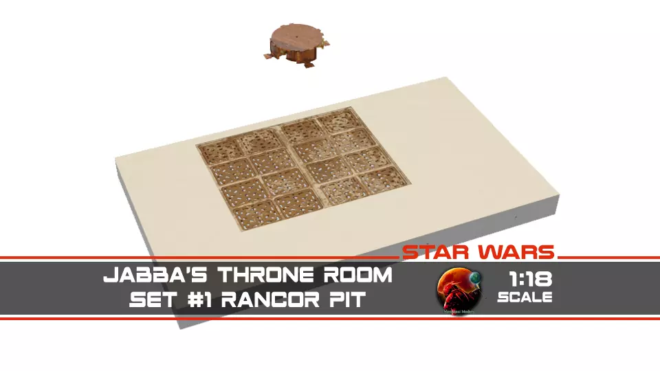 Jabbas Throne Room - Set 1 - Rancor Pit  1-18 scale  Kenner Free 3D print model_0