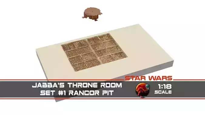 Jabbas Throne Room - Set 1 - Rancor Pit  1-18 scale  Kenner Free 3D print model