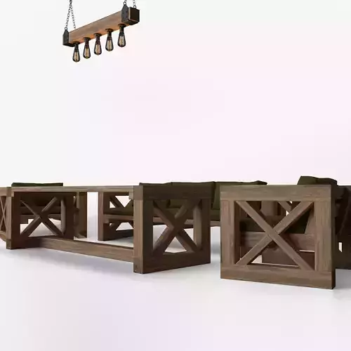 Country style Patio set with Candelier