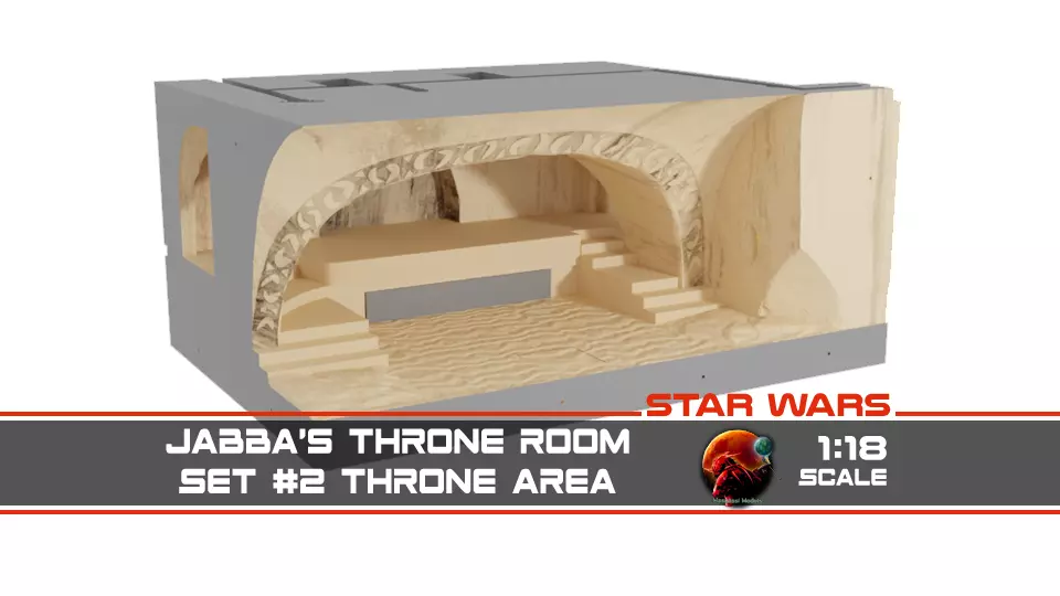 Jabbas Throne Room - Set 2 - Throne Area  1-18 scale Kenner 3D print model_0