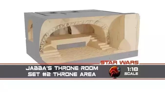 Jabbas Throne Room - Set 2 - Throne Area  1-18 scale Kenner 3D print model