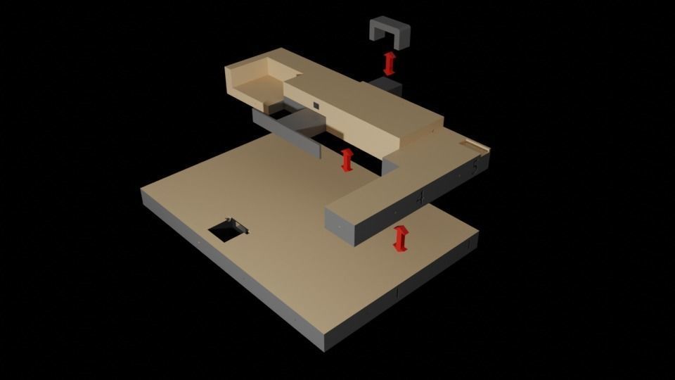 Jabbas Throne Room - Set 2 - Throne Area  1-18 scale Kenner 3D print model_10