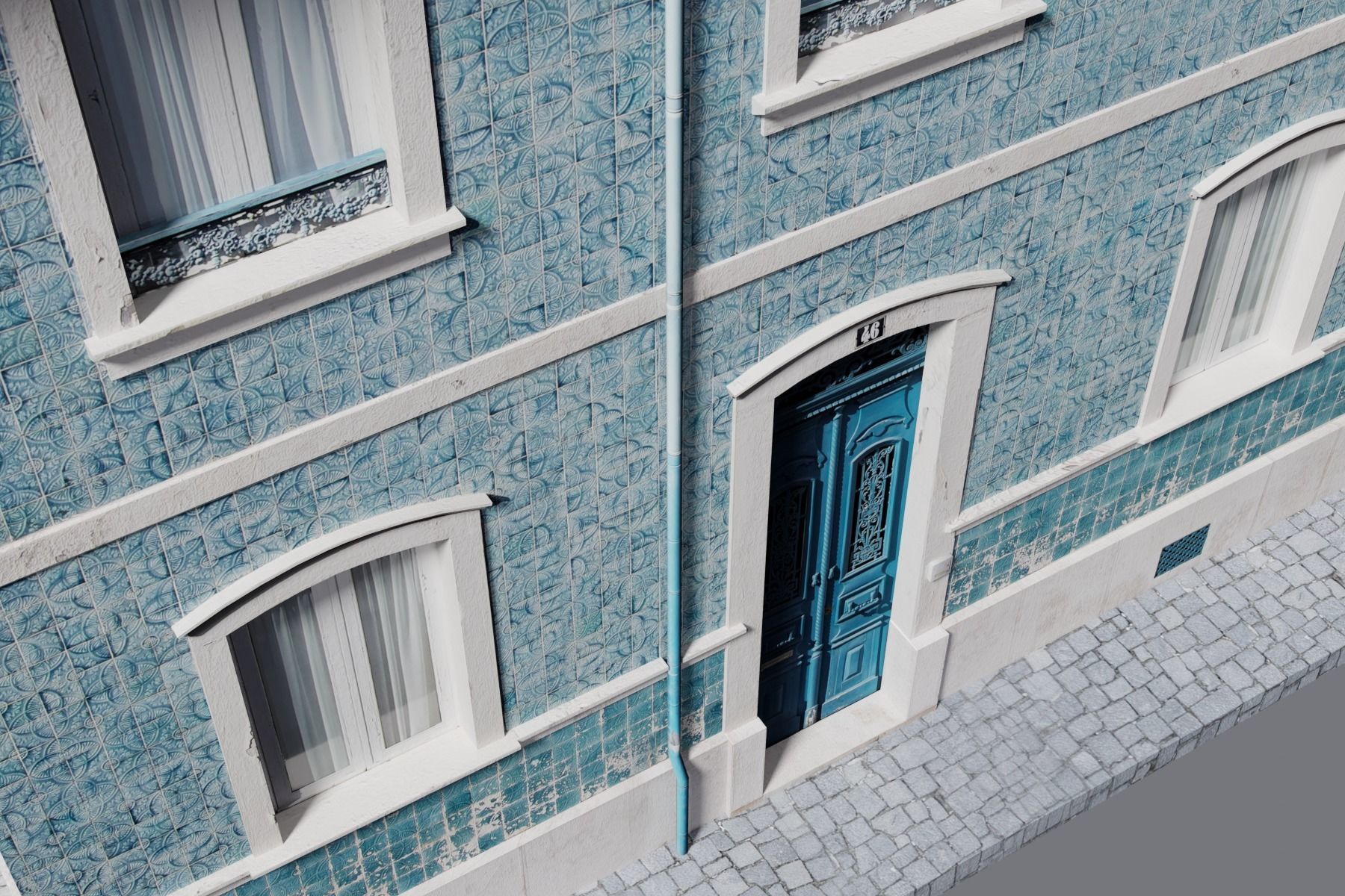 Old Building Low-poly 3D model_15
